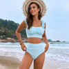 2025 New Ruffle Edge Three-Piece Bikini Swimsuit Set Women's Swimwear