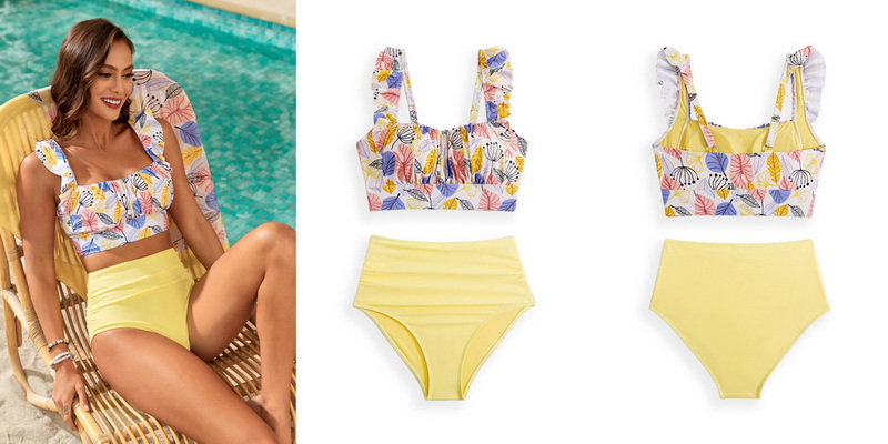 2025 New Ruffle Edge Three-Piece Bikini Swimsuit Set Women's Swimwear_41
