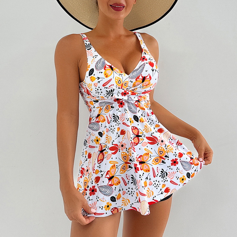 New Western Style Bikini – Sexy Ribbed Bandeau High Cut Twist Front Swimsuit