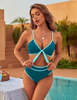 2025 New Color Block Bikini – High Waist Front Tie Two-Piece Swimwear