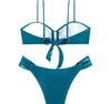 2025 New Western Style Bikini – Sexy Shiny Solid Color Metal Ring Two-Piece Swimsuit