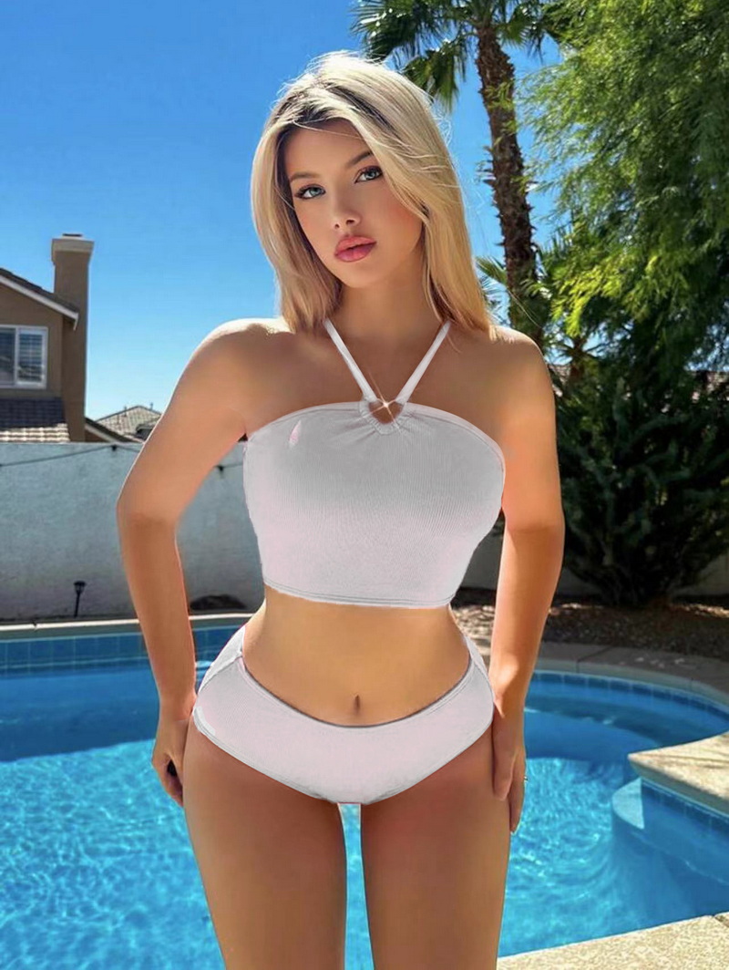 New Sexy Hollow Halter Bikini Set - Two-Piece Beach Swimsuit