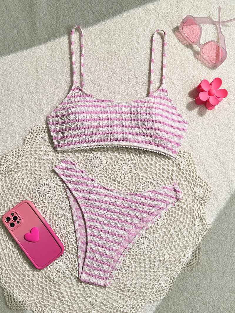 Sexy Striped Ruffle Bikini - INS Style Vacation Swimwear