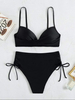 Solid Color Tie Triangle Bikini - Underwire Bra Hot Seller Bikini