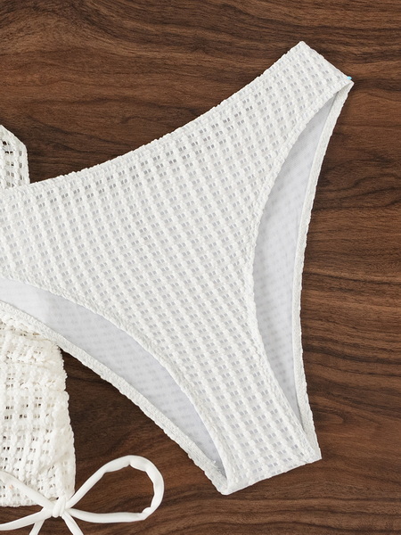 Summer Sexy Solid Color Knit Cutout Bikini - One-Piece Women's Swimwear_09