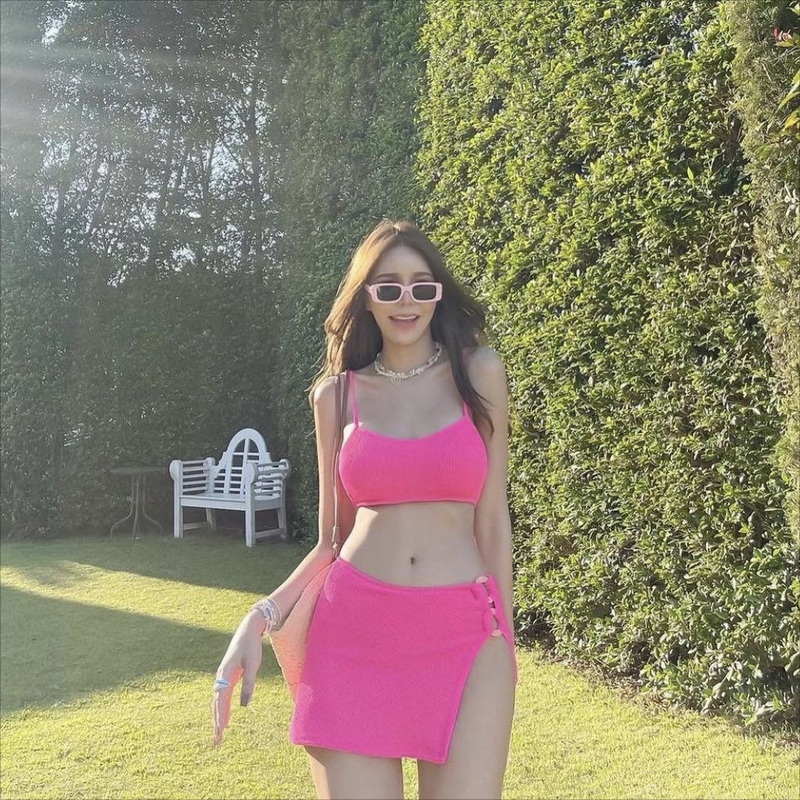 Summer Hot-Selling Women's Swimsuit Thai Candy Color 3-Piece Skirted Bikini Set