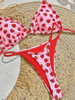New Western Style Bikini – Strawberry Print Triangle Backless Swimwear for a Slimming Look