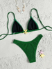2025 New Sexy Fluorescent Halter Bikini With Star Design, Solid Color Swimsuit