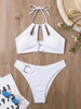 Sexy Halter Ribbed Bikini Set - Premium Solid Color Two-Piece Hot Seller
