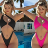 Sexy Solid Color One-Piece Bikini - Women's Thong Swimsuit