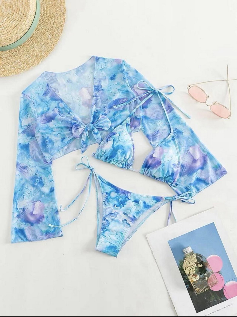 Sexy Three-Piece Cover-Up Bikini Set - Sun Protection Hot Seller