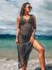 2025 Beach Vacation Cover-Up Dress - Hollow-Out Swimsuit Skirt Over Bikini