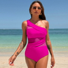 2025 One-Shoulder Lace Swimsuit - European Sports Style One-Piece Bikini In Stock