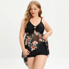 New Plus Size Spa Swimsuit for Women - Quick-Dry Mesh Skirted Two-Piece European Swimwear with Boyshorts