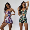 New Sports Quick-Dry European One-Piece Swimsuit - Hollow Out Bikini with Boyshort Bottoms