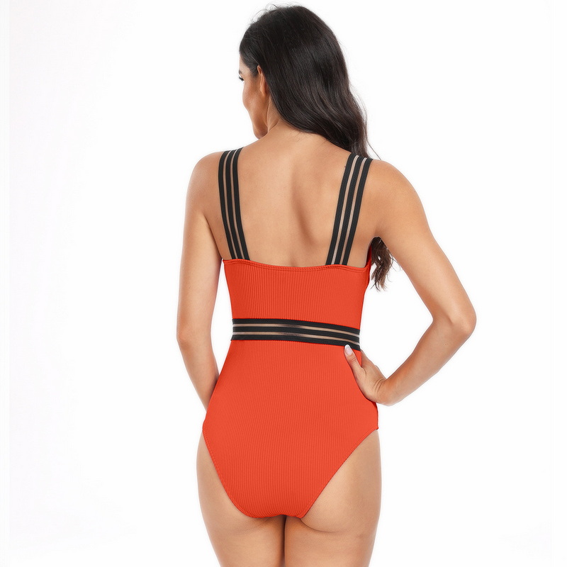 New European One-Piece Swimsuit for Women - Sports Quick-Dry Bikini with Webbing Straps_19