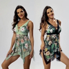 In Stock European Swimsuit for Women - Printed Skirt Plus Size Bikini Set