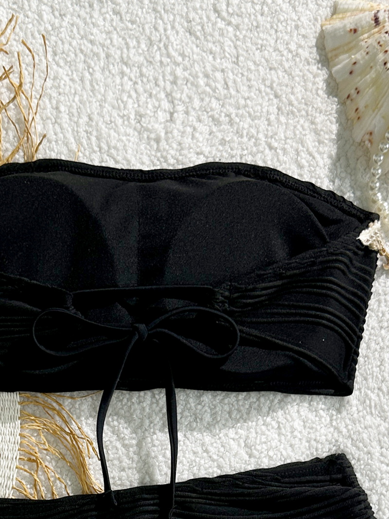 2025 Strapless Shell Bikini For Women Solid Color European Vacation Style_13