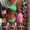 2025 New European Bikini With Sexy Ribbed Twist Front And High Slit Design