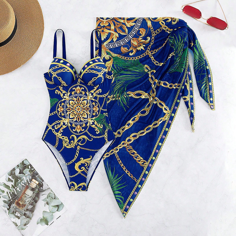 2025 New European Two-Piece Swimsuit With Printed Bikini And Cover-Up Set_10