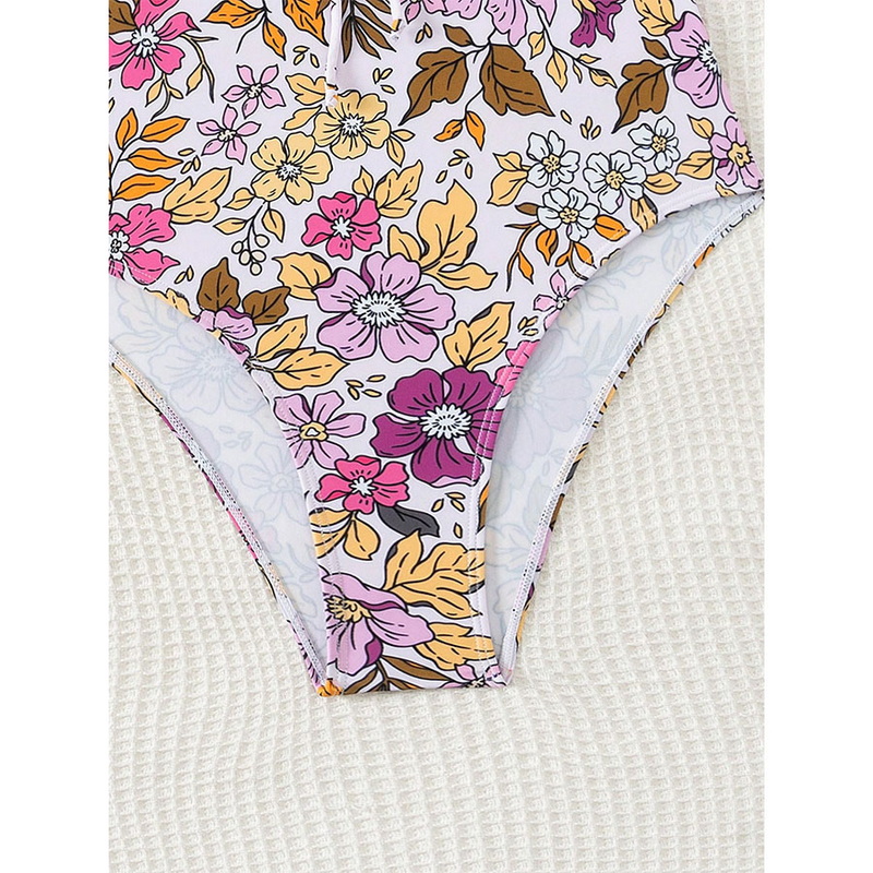 2025 Digital Print One-Piece Swimsuit With Strappy Bow Design
