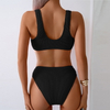 2025 Solid Ribbed Bikini Two-Piece Swimsuit European Style