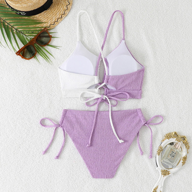 2025 Color Block Bikini Sexy Crisscross Two-Piece Swimsuit_18