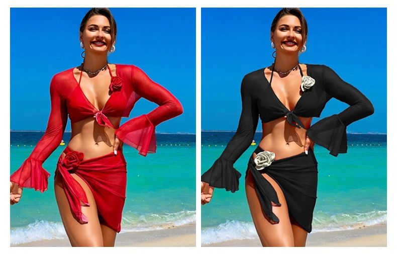 Sexy Four-Piece Bikini Set - Sun Protection Beach Vacation Swimwear_09