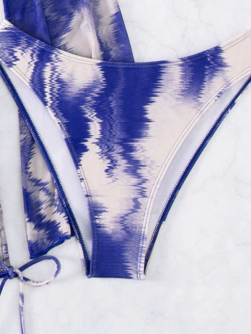 Sexy Three-Piece Long Sleeve Mesh Bikini Set - Sun Protection Beachwear_10
