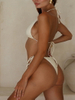 2025 New Solid Tie Bikini Set With Sexy European Style And Metal Accents