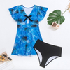 2025 European Skirted Tankini With Separate Triangle Bottoms, Fresh And Modest Style