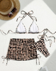 2025 New European Printed Bikini Set With Sexy Vacation Style Two-Piece Swimsuit