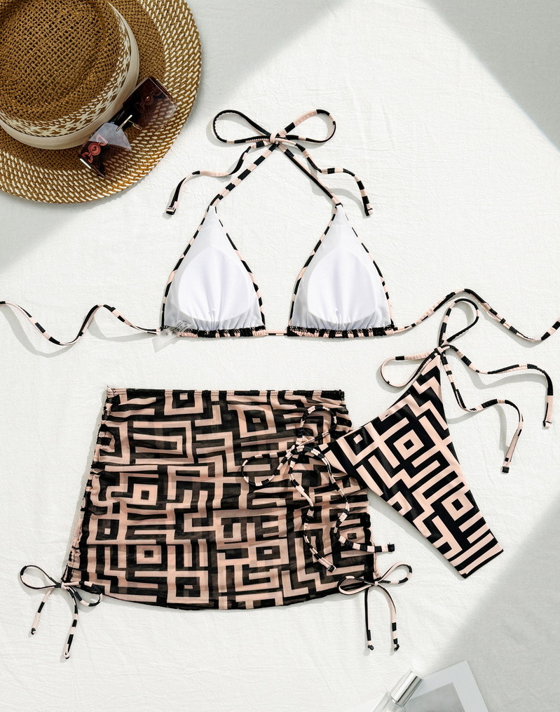 2025 New European Printed Bikini Set With Sexy Vacation Style Two-Piece Swimsuit