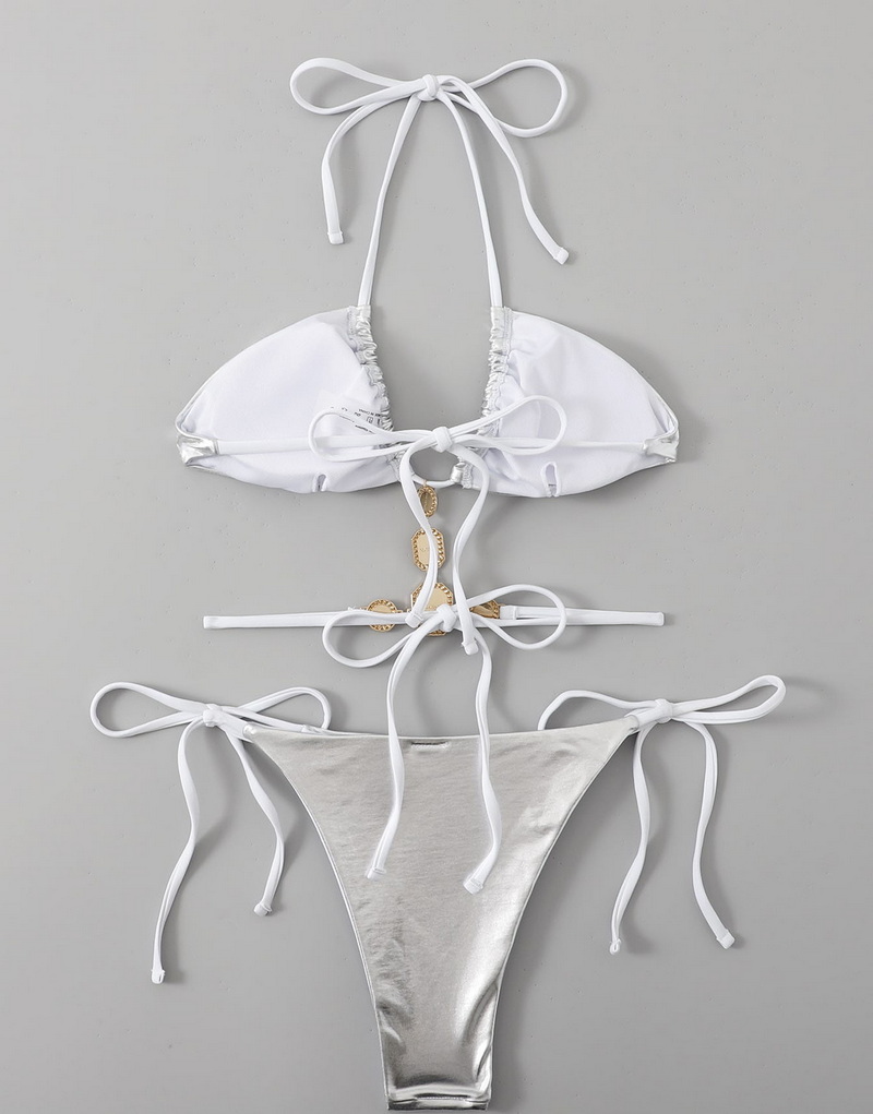 2025 New Fashion European Bikini With Sexy PU Diamond Accents Two-Piece Swimsuit