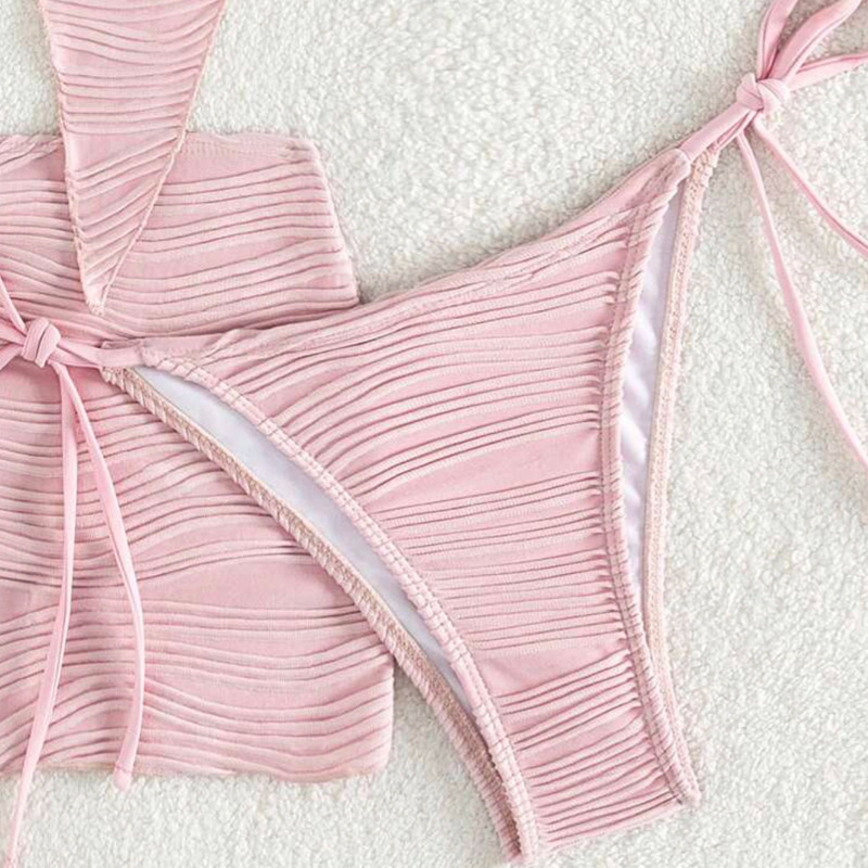 New Hot-Selling 3-Piece High-Waisted Bikini Set - Sexy, Tummy Control Swimsuit for Women