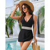 2025 Sexy One-Piece Swimsuit – Western Style Open Back Printed Bikini Cover-Up Set