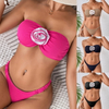 2025 Sexy Two-Piece Swimsuit – 3D Floral Strapless Bikini for a Bold Look