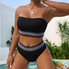 New Sexy Two-Piece Bikini Set – Western Style Solid Color Swimwear