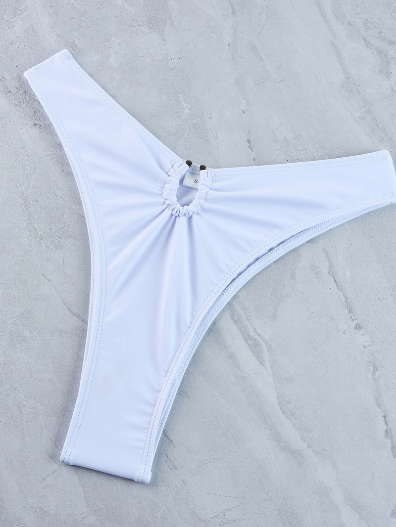 2025 New U-Shaped Metal Detail Strapless Two-Piece Bikini Set for Women_17