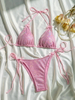 2025 Sexy Solid Color Bow Bikini - Women's Beach Vacation Swimwear