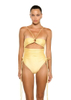 New European Solid Color One-Piece Swimsuit for Women with Ring Detail and High-Stretch Body-Hugging Fit