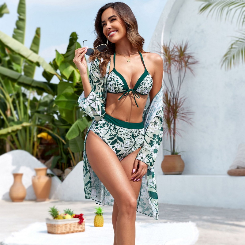 2025 New Hard-Cup Bikini Three-Piece Swimsuit Set