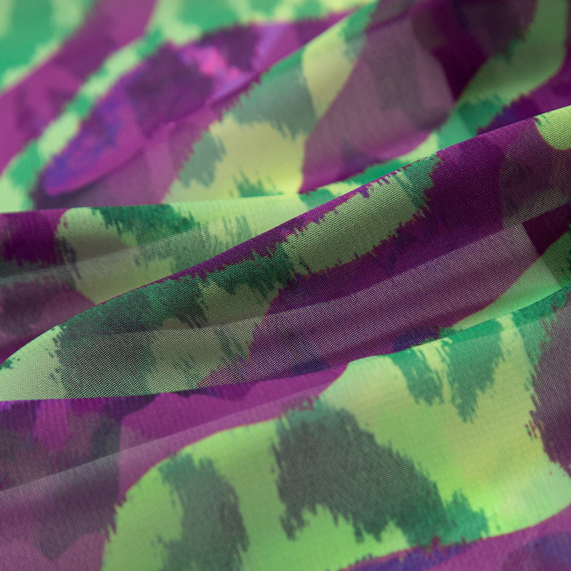 New Printed Stripe Tie-Dye Chiffon Beach Pants Set European Fashion_04