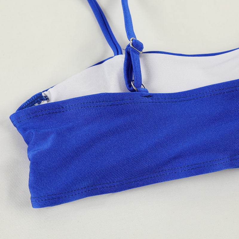 Glossy Double-Layer Tie Bikini Sexy Solid Color Two-Piece European Style_07