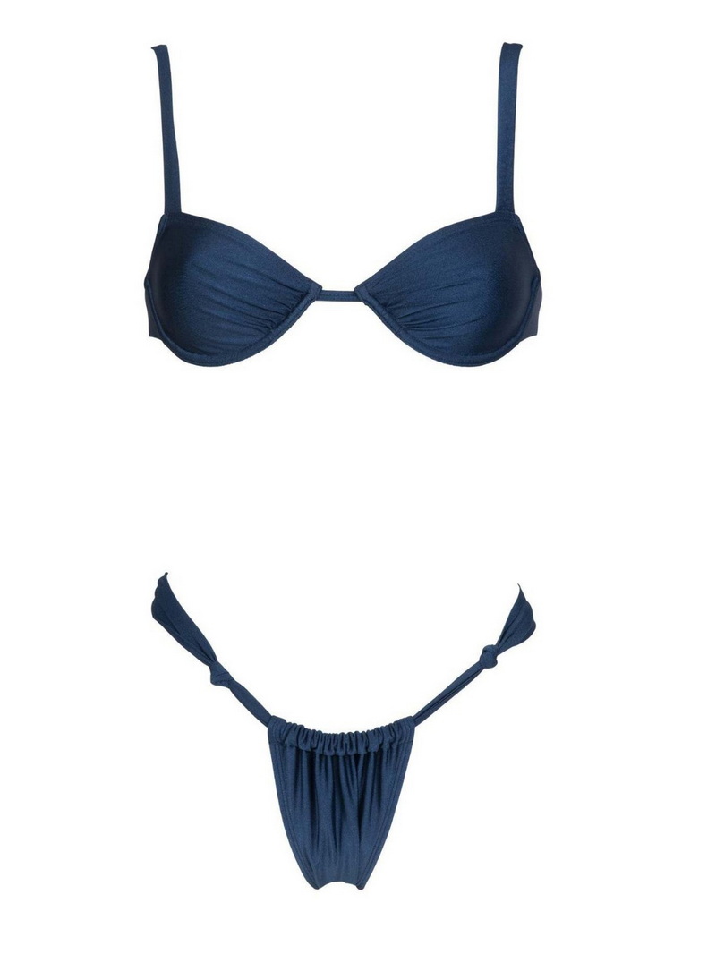 New Summer Sexy Two-Piece Swimsuit – Solid Color Underwire Nylon Bikini Set