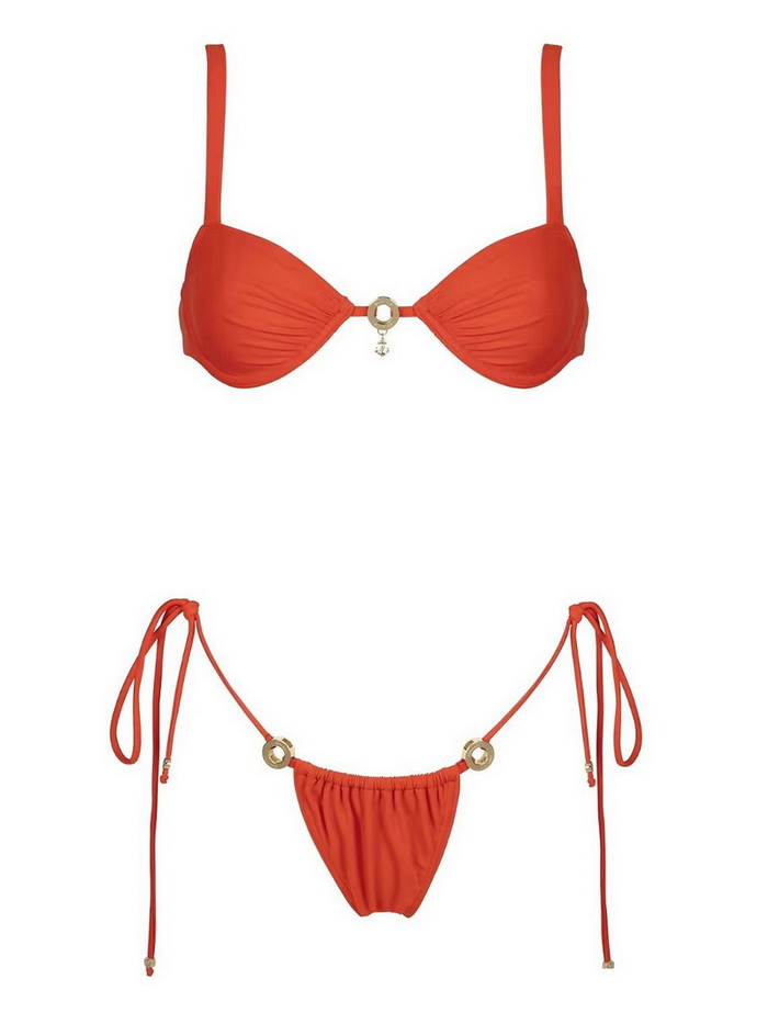 New Solid Color Tie Bikini – Underwire Sexy Two-Piece Swimsuit for Women