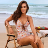 2025 New Custom Floral Shell-Edge One-Piece Swimsuit Set