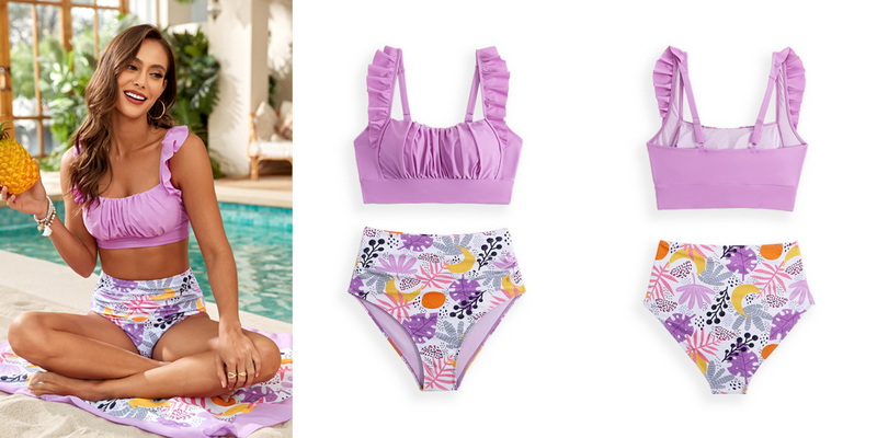 2025 New Ruffle Edge Three-Piece Bikini Swimsuit Set Women's Swimwear_40
