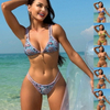 2025 New Bikini – Sexy Backless Printed Strappy Two-Piece Swimsuit