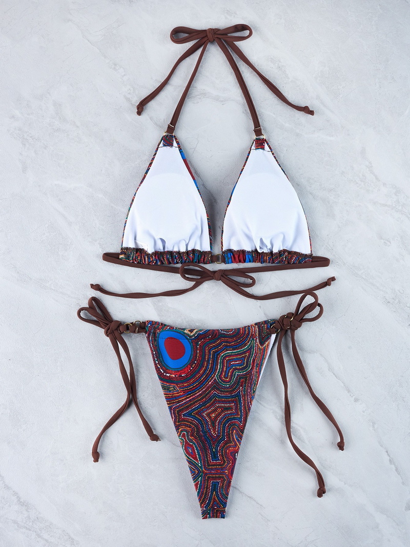 New Western Style Bikini &ndash; Printed Triangle Cup Halter Neck Two-Piece Swimsuit_08